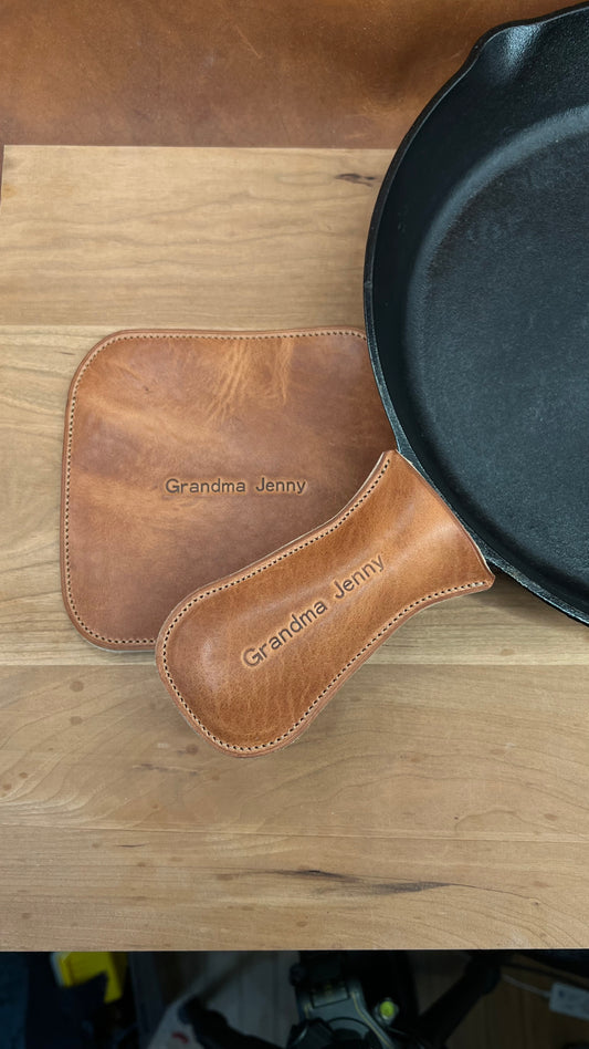 Horween Leather Skillet Handle Cover