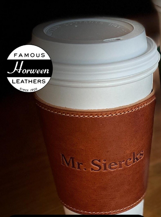 Horween Leather Reusable Coffee Sleeves for Starbucks Paper Venti and Grande Cups